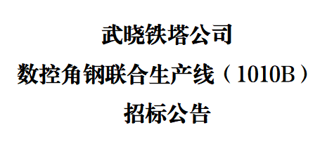 z6尊龙中国官方网站铁塔公司数控角钢联合生产线（1010B）招标