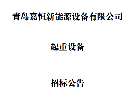 双梁桥式起重设备招标公告